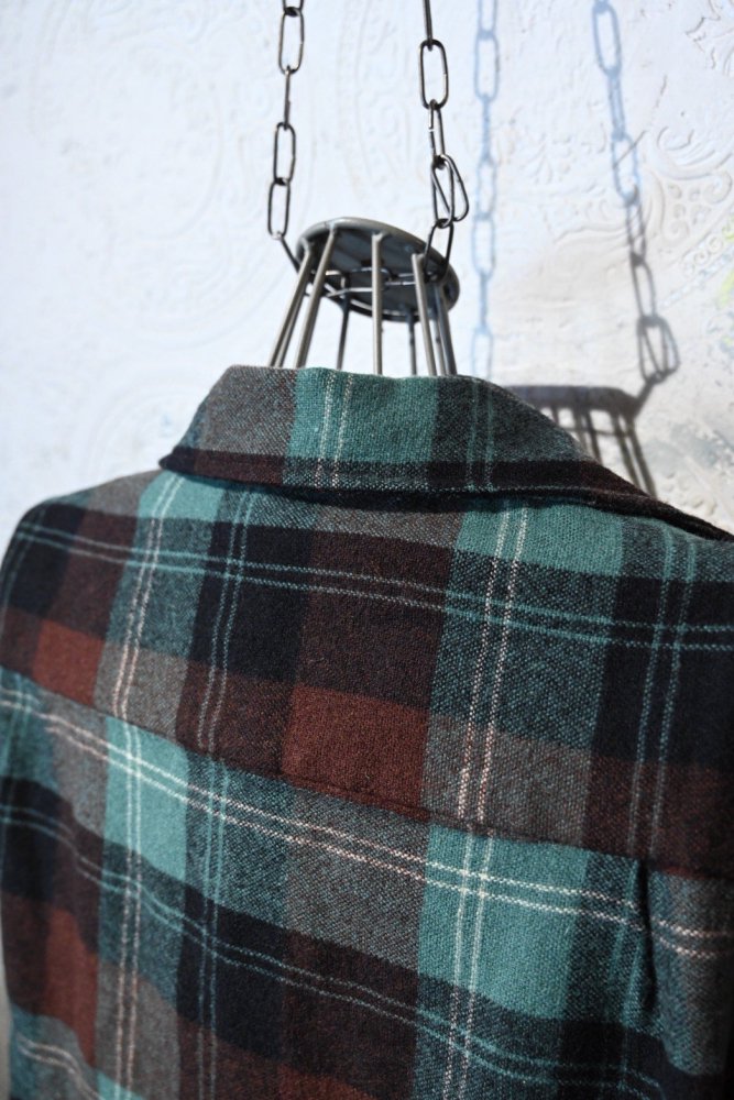 us 1960's wool check shirt jacket 