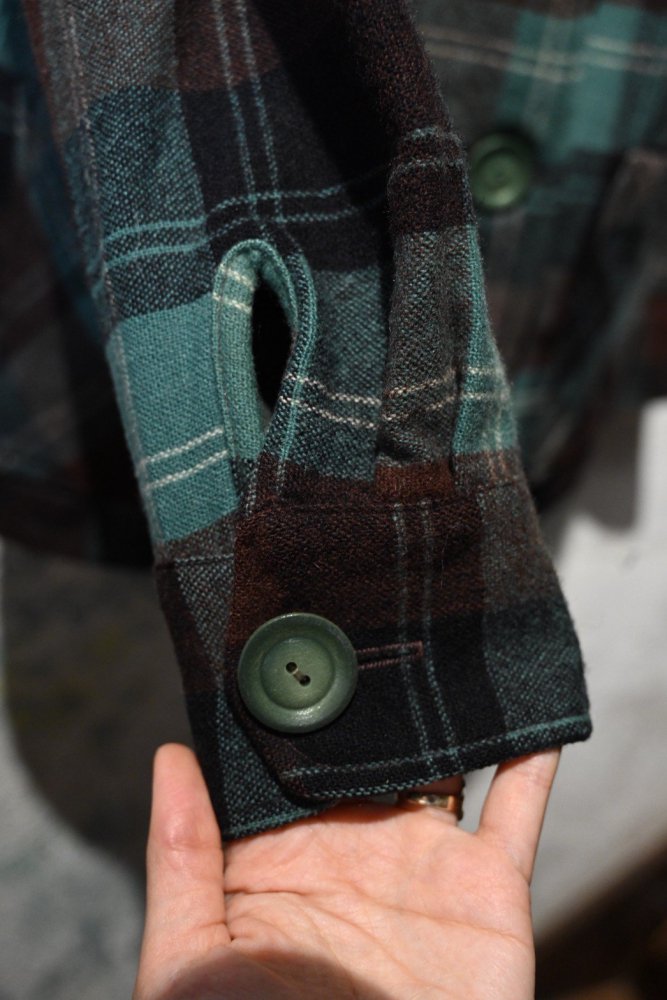 us 1960's wool check shirt jacket 