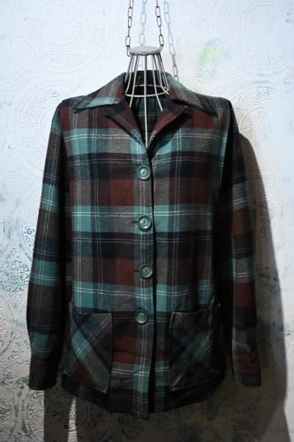 us 1960's wool check shirt jacket 