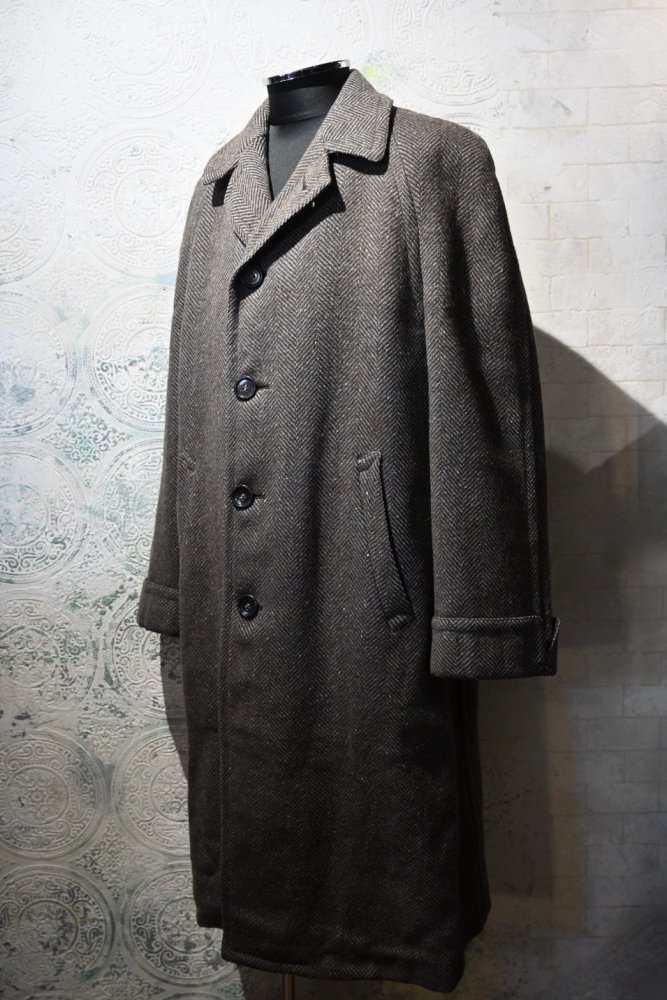 us 1950's~ wool herringbone coat 