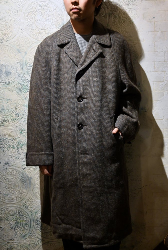 us 1950's~ wool herringbone coat 