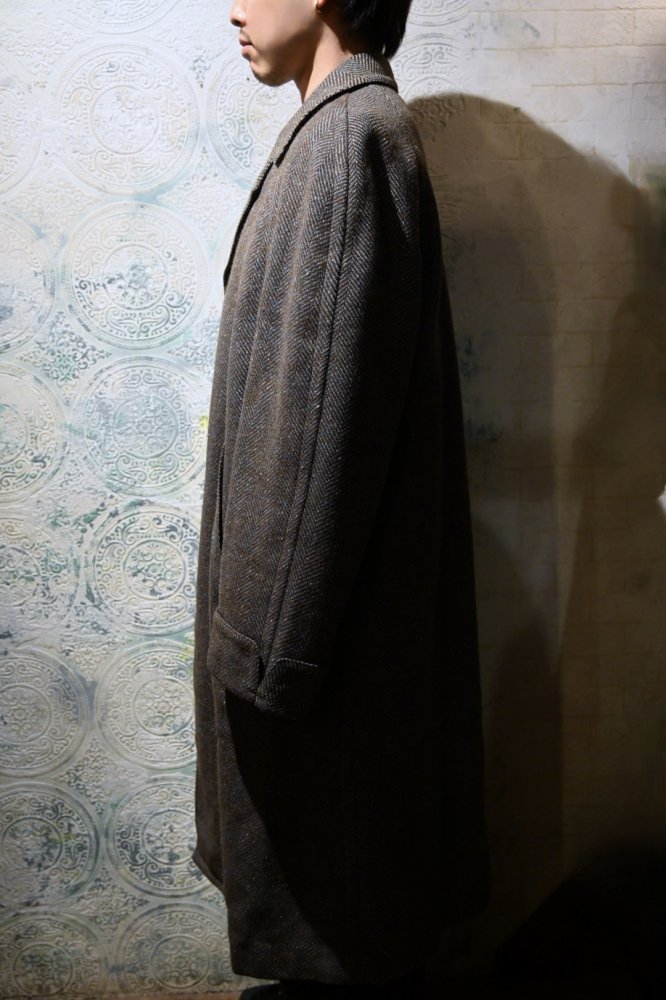 us 1950's~ wool herringbone coat 