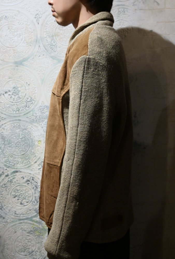 us 1960's nubuck  wool knit jacket