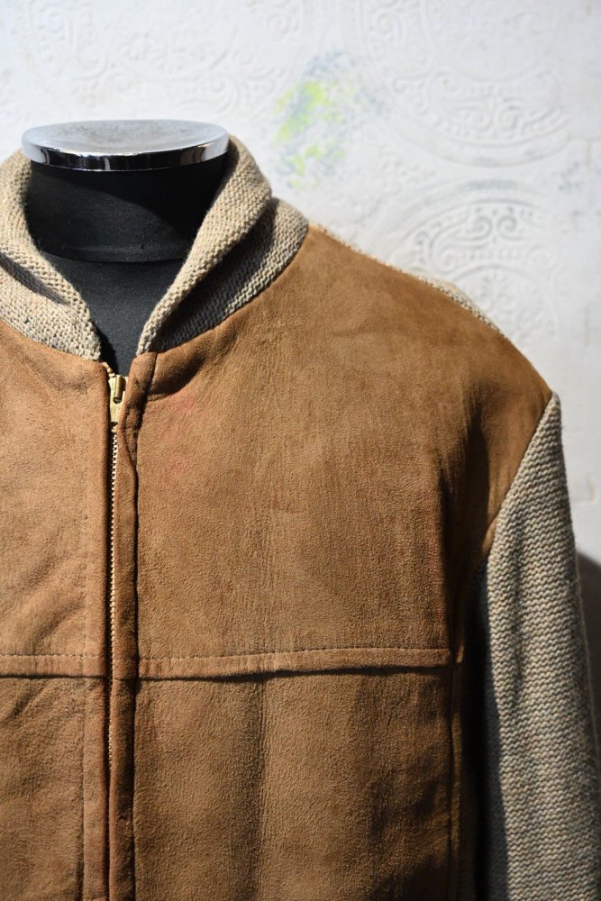 us 1960's nubuck  wool knit jacket