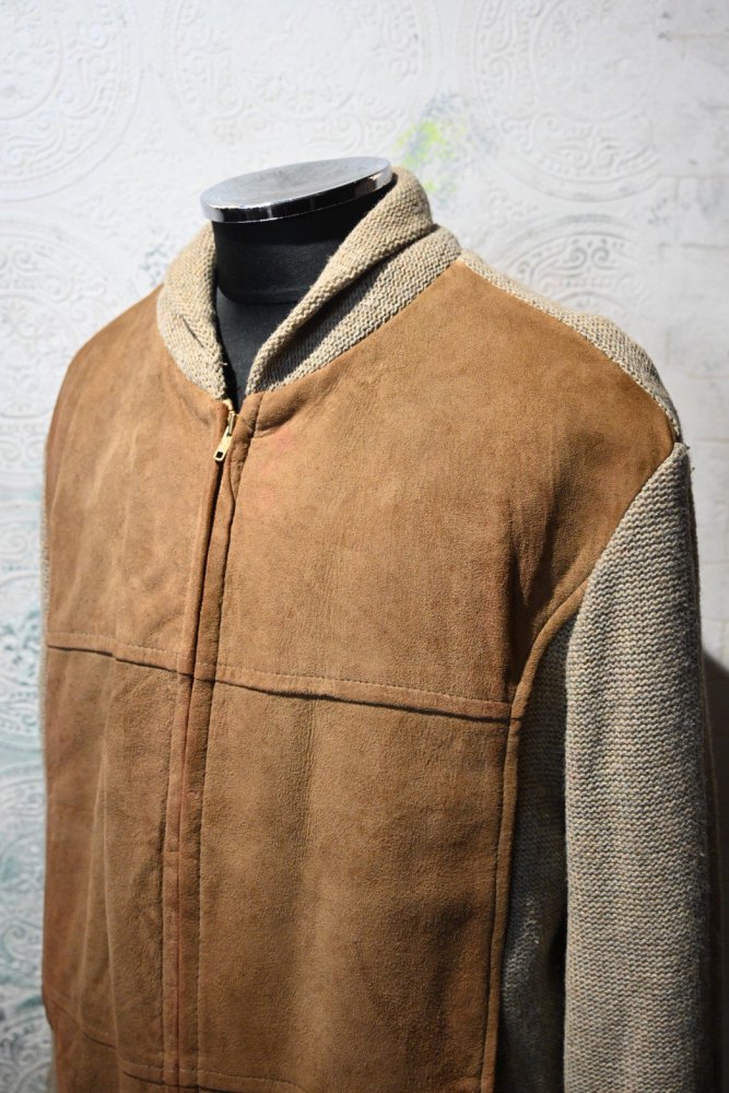 us 1960's nubuck  wool knit jacket