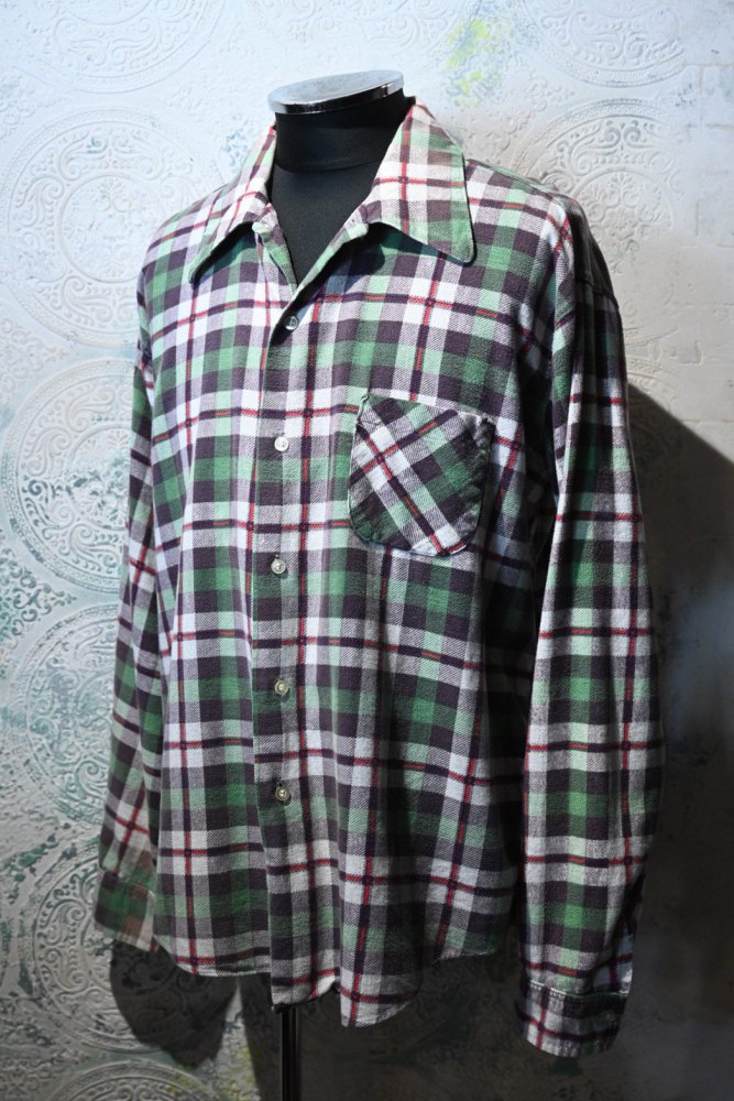 us 1960'~ "Sussex" cotton flannel shirt