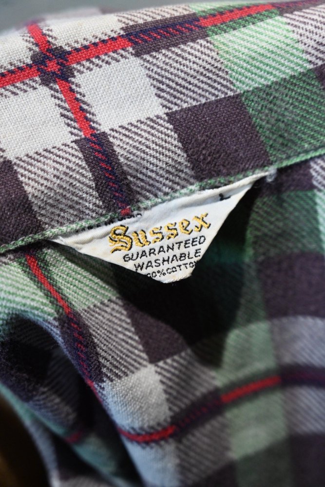 us 1960'~ "Sussex" cotton flannel shirt