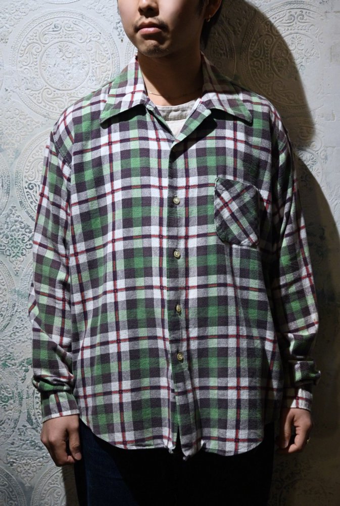 us 1960'~ "Sussex" cotton flannel shirt