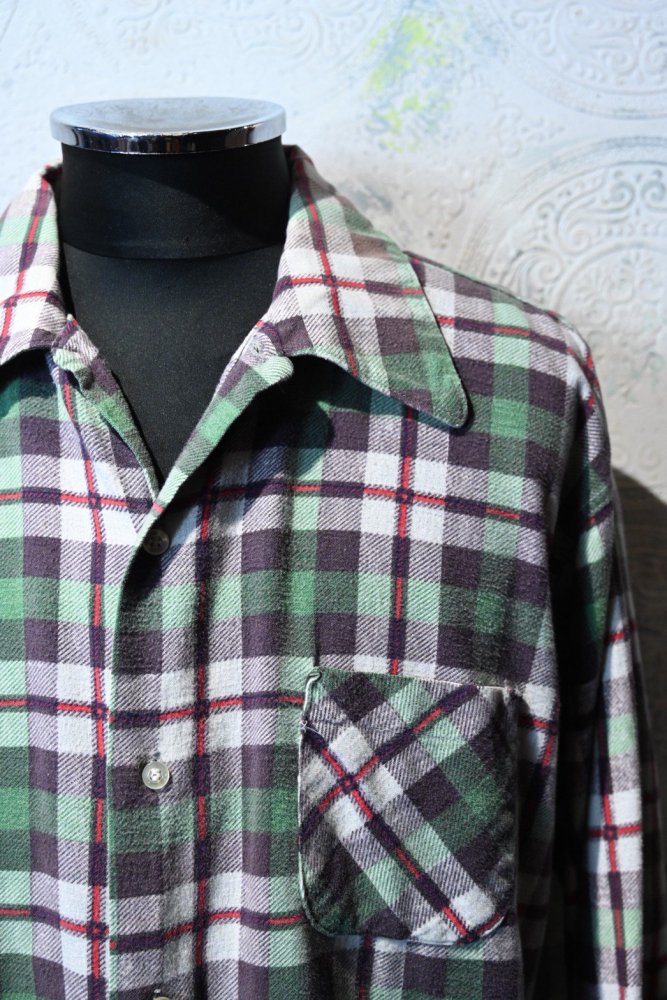 us 1960'~ "Sussex" cotton flannel shirt