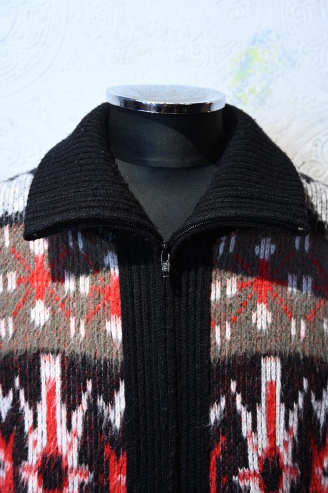 us 1970's high neck zip up sweater