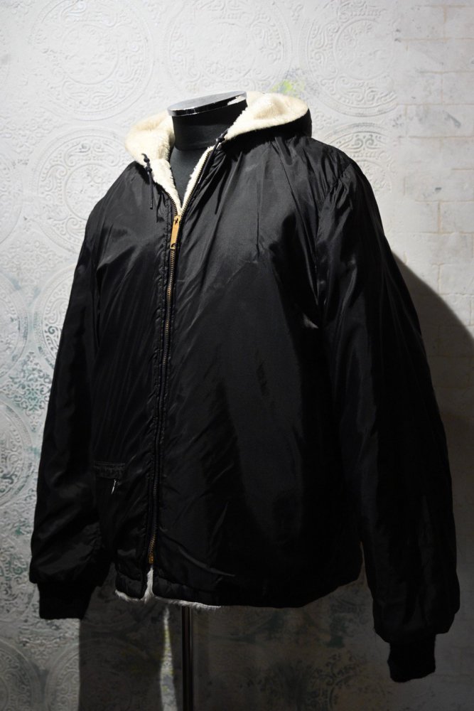 us 1960's~ boa  nylon reversible parka