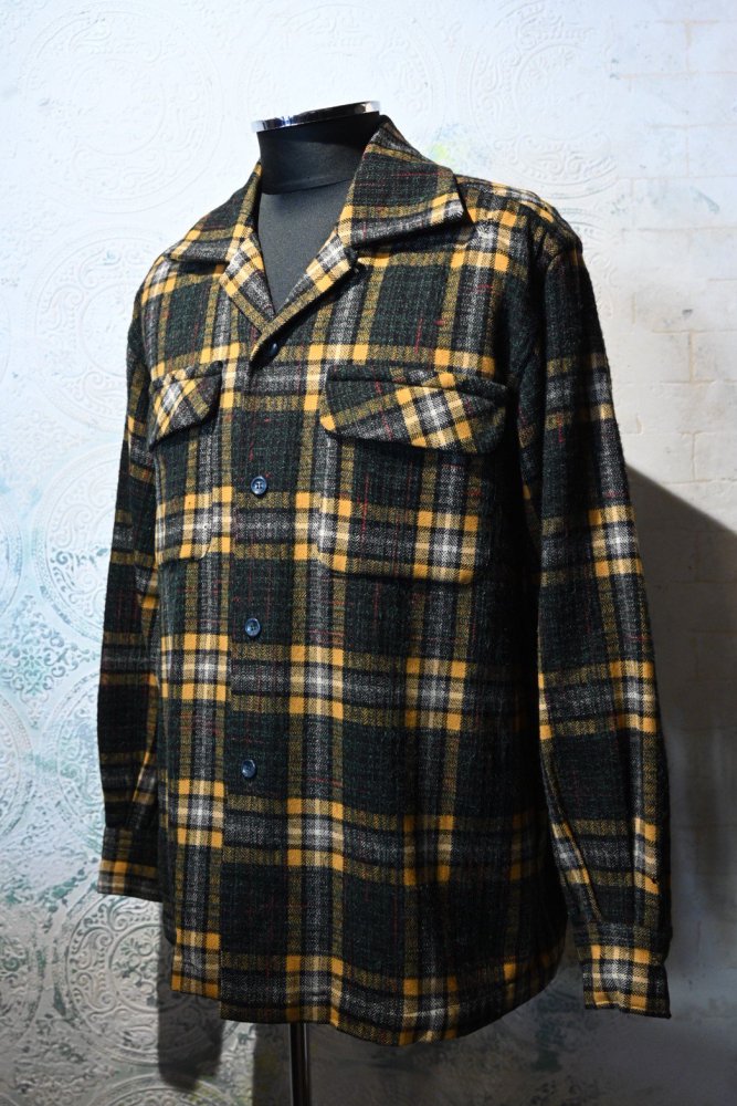 us 1950's~ wool check shirt