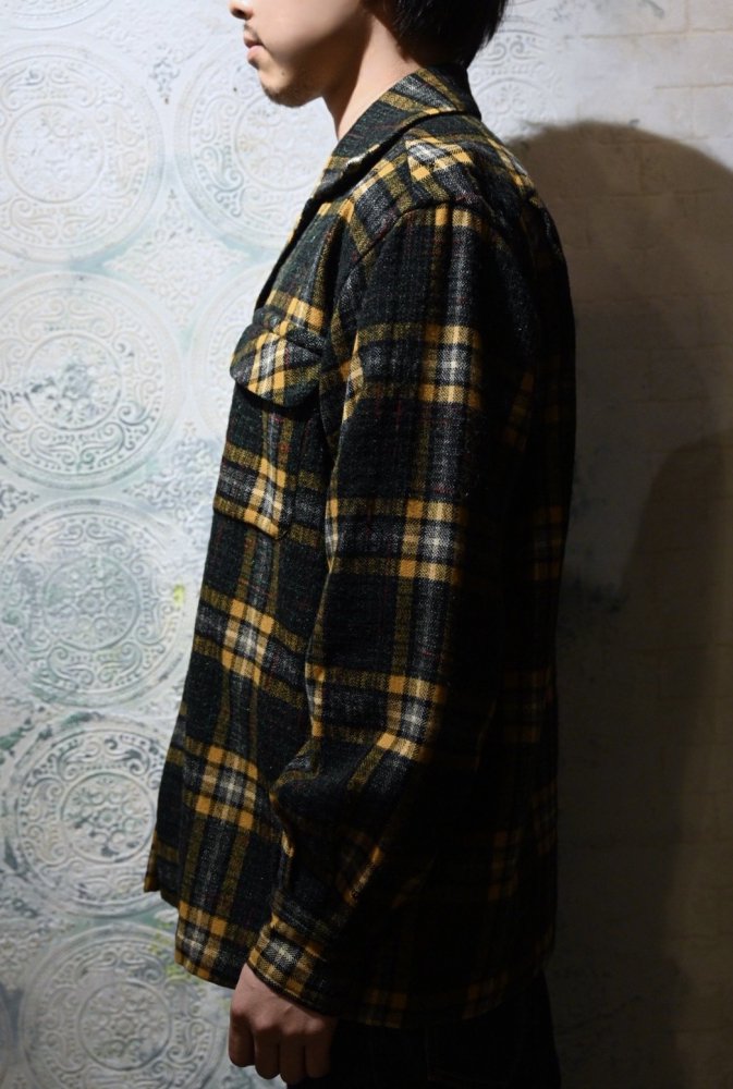 us 1950's~ wool check shirt