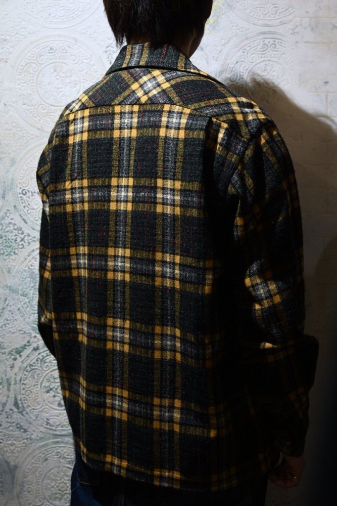 us 1950's~ wool check shirt