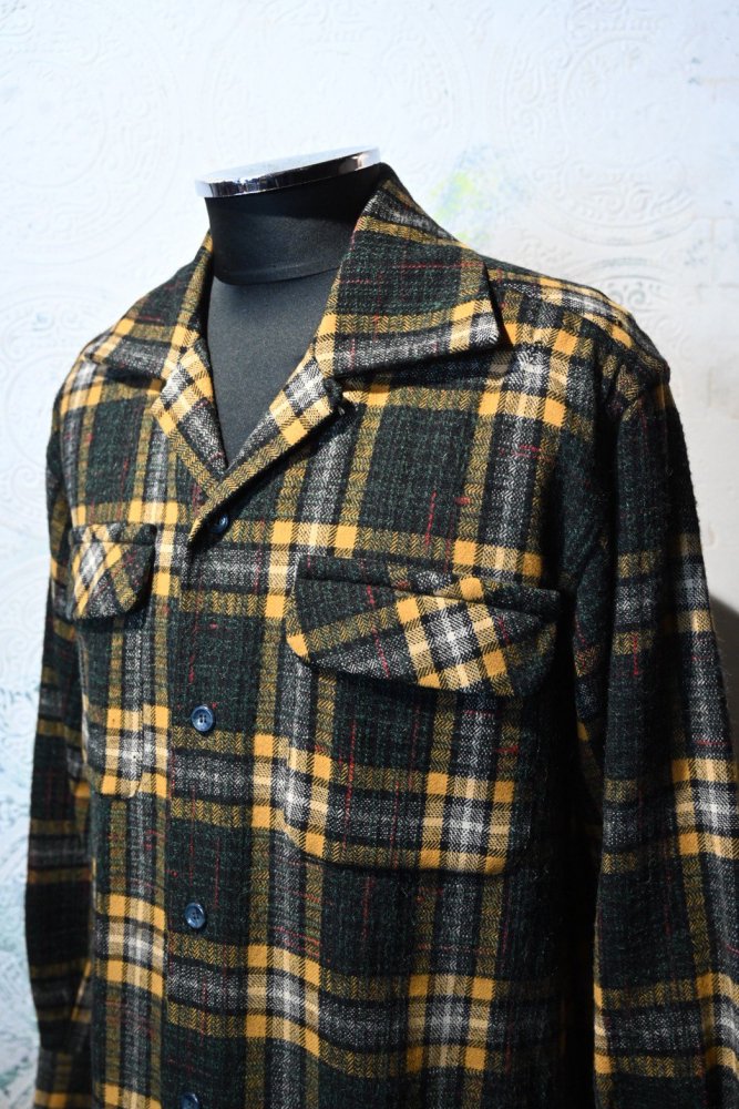 us 1950's~ wool check shirt