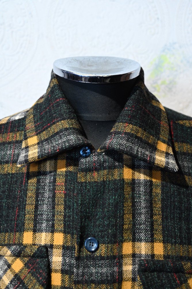 us 1950's~ wool check shirt