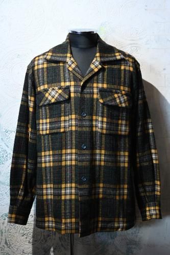 us 1950's~ wool check shirt
