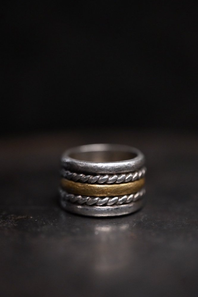 Mexico vintage silver  brass ring