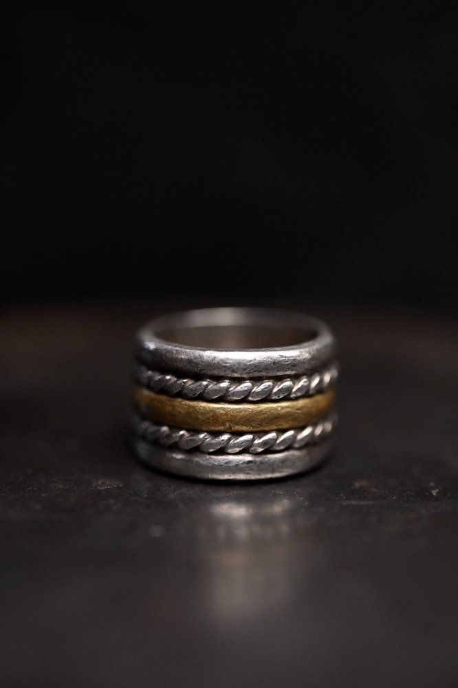 Mexico vintage silver  brass ring