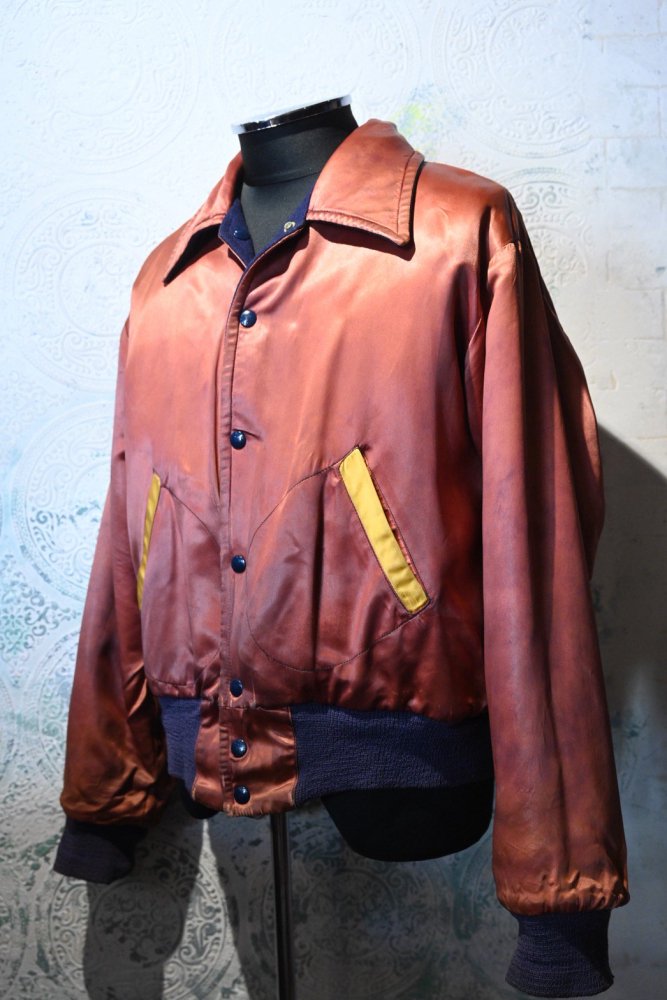 us 1950's~ wool  satin reversible award jacket