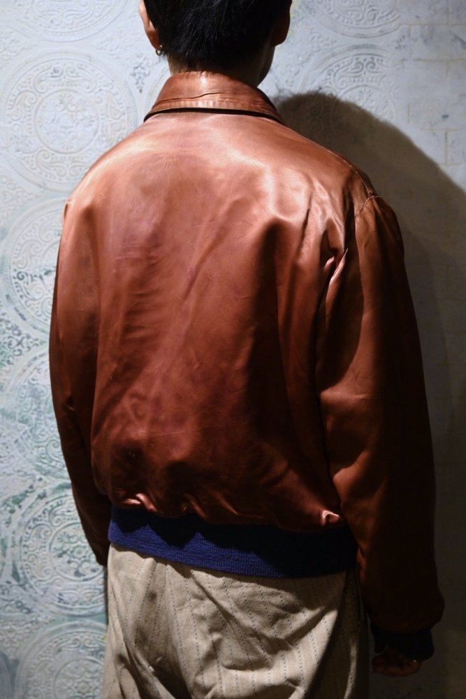 us 1950's~ wool  satin reversible award jacket