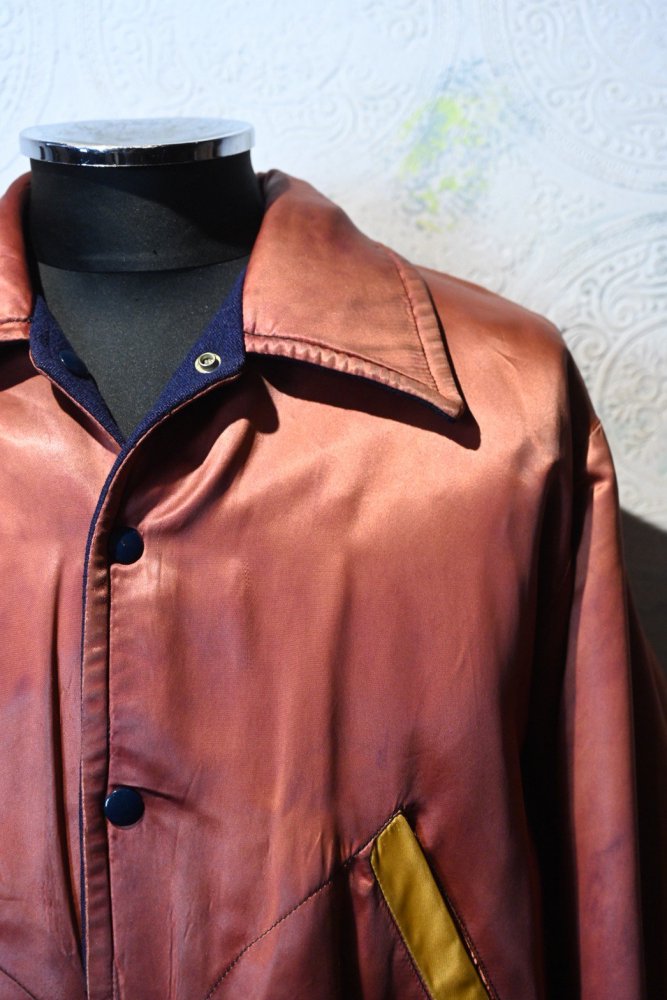 us 1950's~ wool  satin reversible award jacket