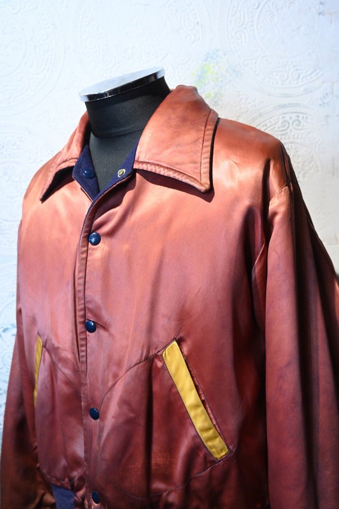 us 1950's~ wool  satin reversible award jacket