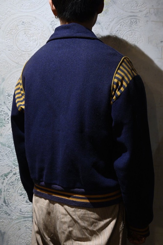 us 1950's~ wool  satin reversible award jacket