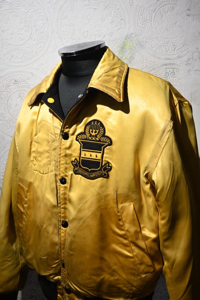 us 1950's~ wool  satin reversible award jacket