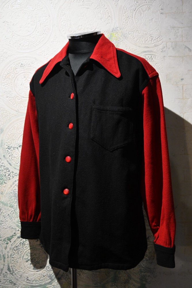 us 1940's~ two tone wool shirt