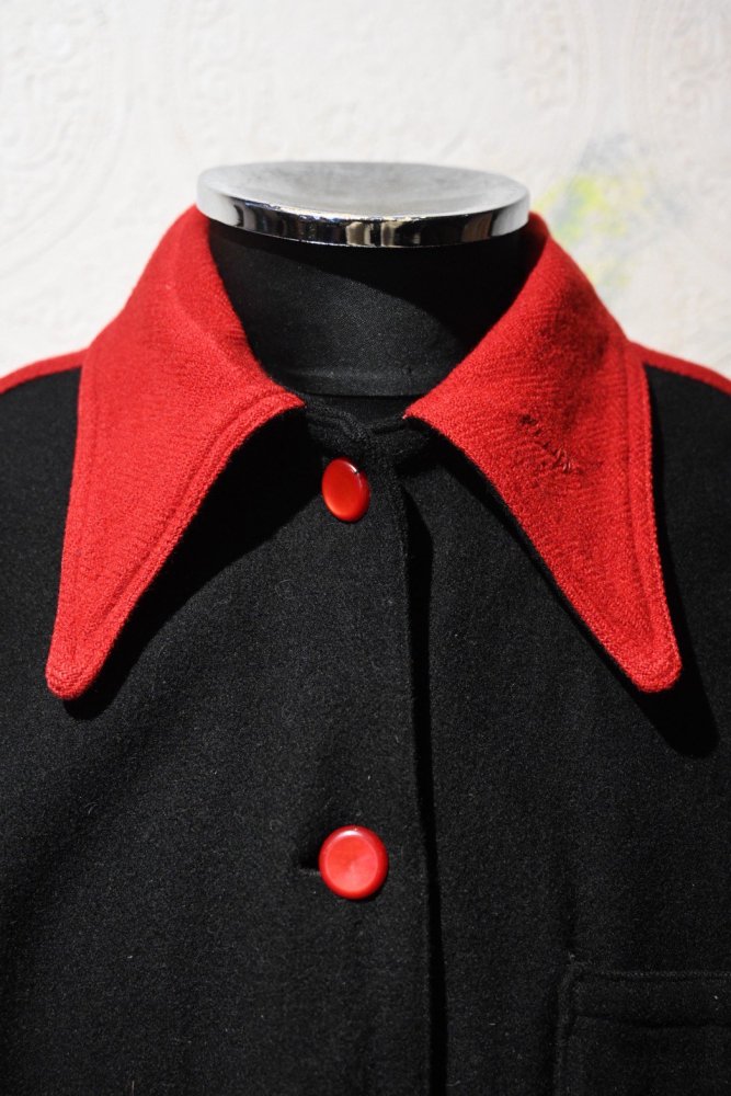 us 1940's~ two tone wool shirt