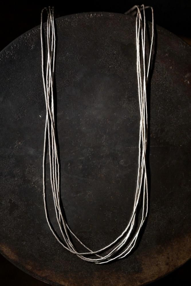 Vintage silver five chain necklace