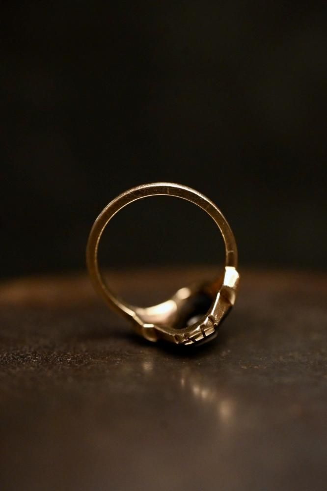 us 1920's~ 10K gold  onyx ring