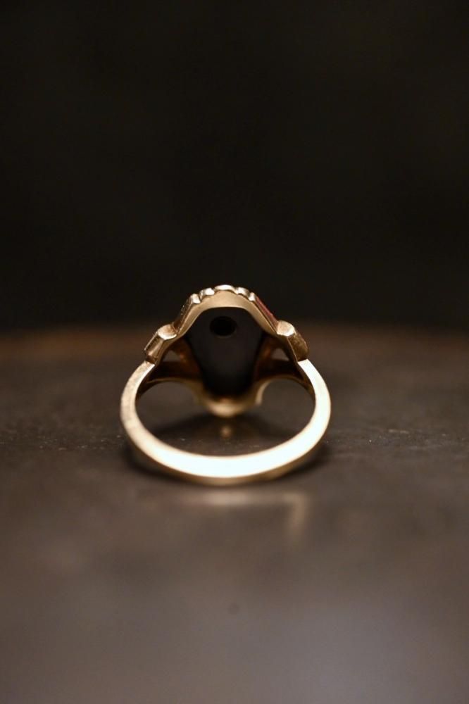 us 1920's~ 10K gold  onyx ring