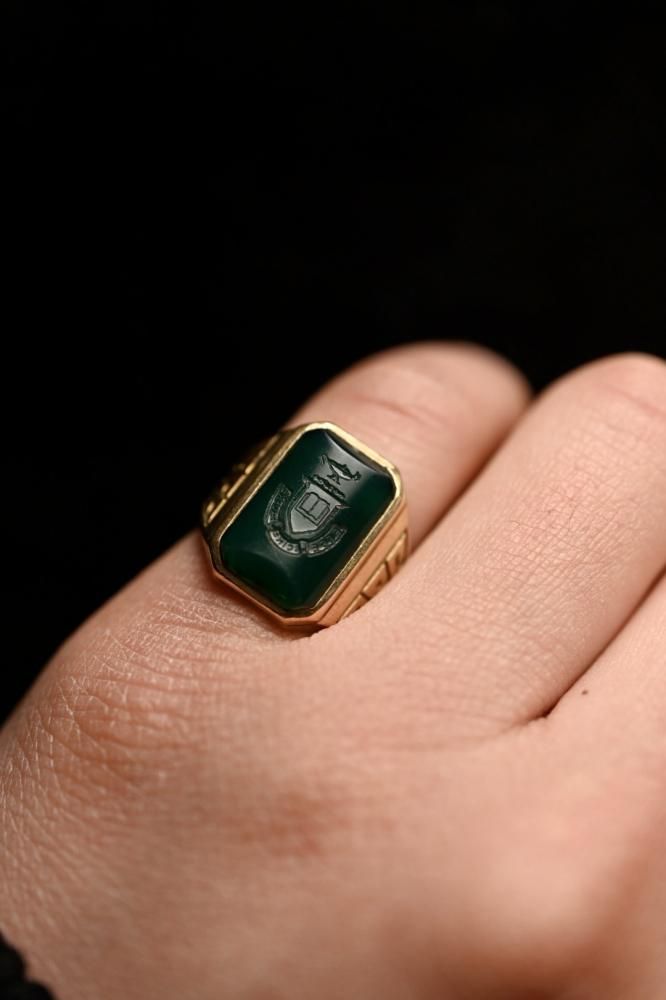 us 1956 10K gold Intaglio college ring