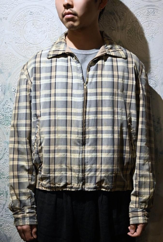 us 1950's~ cotton reversible jacket