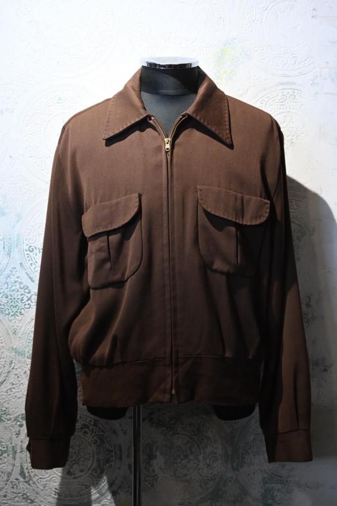 1950年代 ペニーズ ブラウン ギャバジン ジャケット [ 1950s