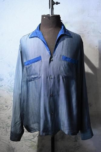 us 1950's~ "National" rayon nylon shirt XL