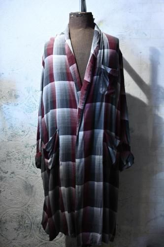 us 1960's "JERIE" check rayon gown