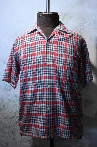 us 1960's cotton check s/s shirt