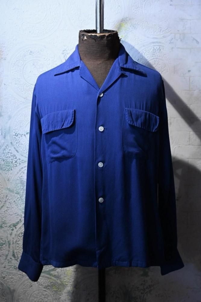 1950s rayon gabardine shirt レーヨンギャバシャツ 1950s rayon gabardine shirt レーヨンギャバシャツ