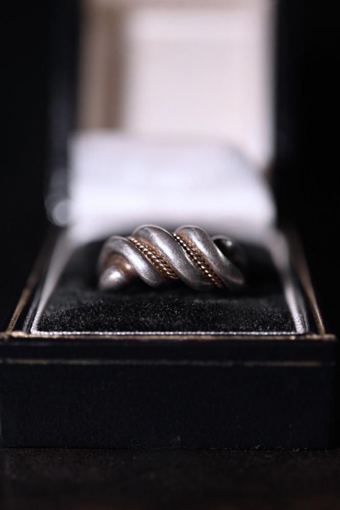 Vintage silver  14K gold ring