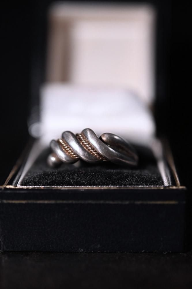 Vintage silver  14K gold ring