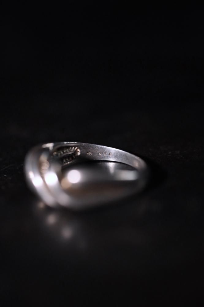 Vintage silver  14K gold ring