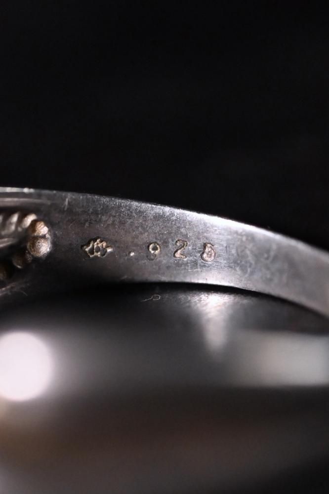 Vintage silver  14K gold ring