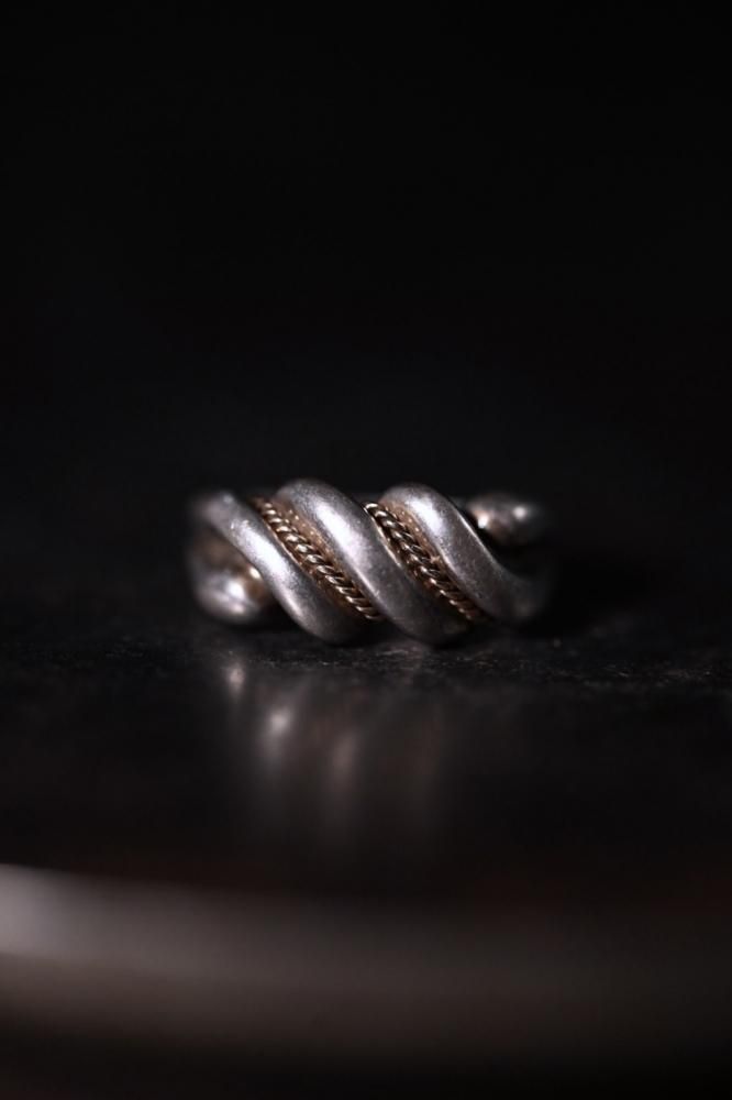 Vintage silver  14K gold ring
