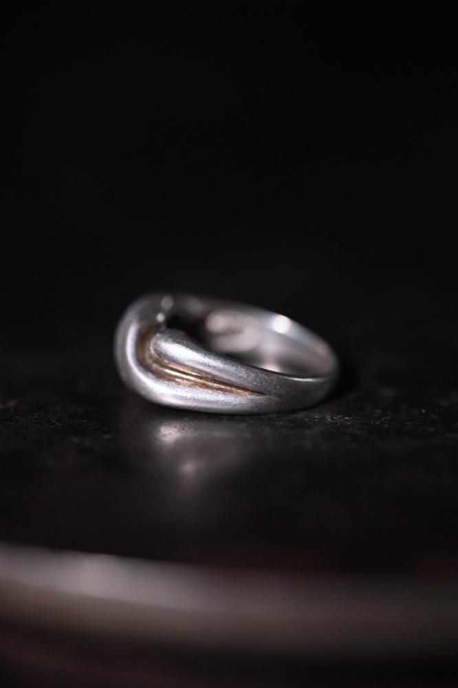 Vintage silver  14K gold ring