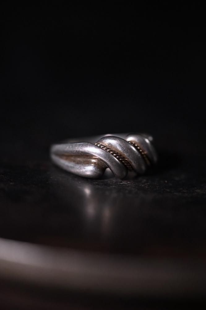 Vintage silver  14K gold ring