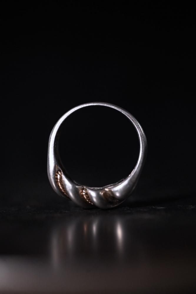 Vintage silver  14K gold ring