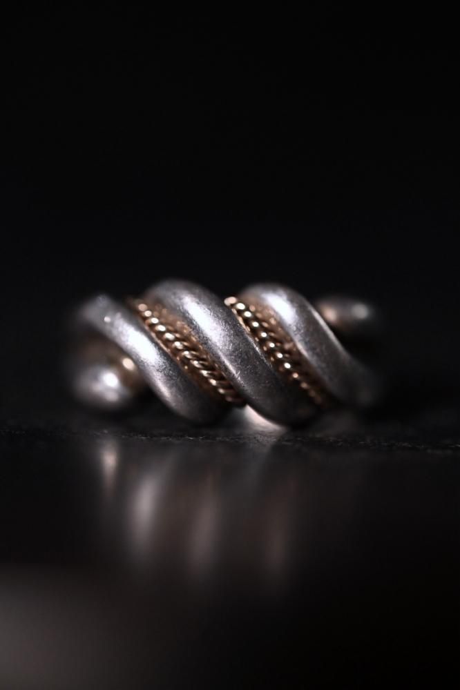Vintage silver  14K gold ring